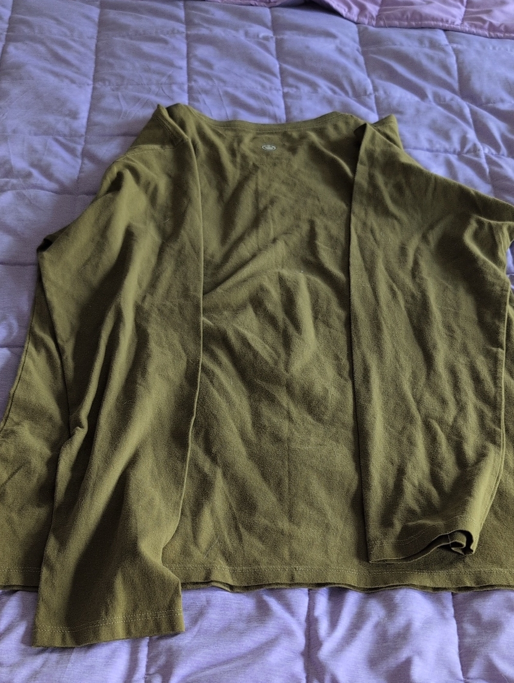 Life Is Good Olive Green Women's Long Sleeve Tee with 'Lean on Me' Graphic - Picture 4 of 4